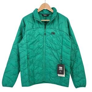 Outdoor Research SuperStrand LT Jacket Mens Sz Small Verdant Green Zip Pockets